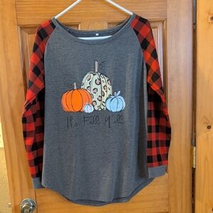 Never Worn Fall, Buffalo Plaid, Women's Long Sleeve Shirt